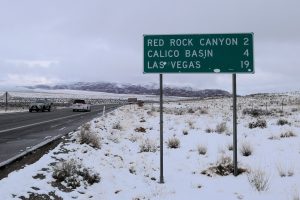 ラスベガスの西側エリアに広がる荒野。（1月26日午前11時撮影）