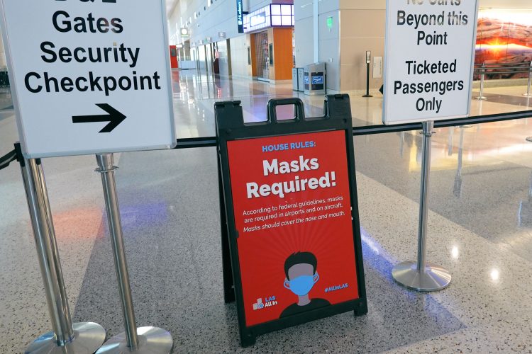 4月18日以前のラスベガス国際空港第３ターミナルのセキュリティーチェックポイント。