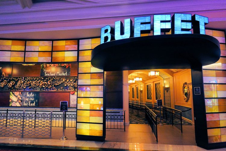 ベラージオホテルの BUFFET 。ディナータイムに行ったらこのように静まり返っていた。
