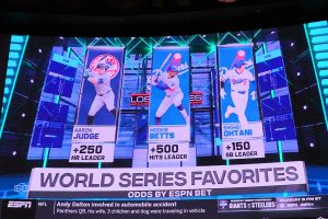 スポーツ専門放送局 ESPN が予想したオッズ。（この数値の読み方は本文中に）